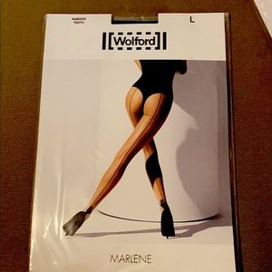 NWT- Wolford Marlene tights in blk/blk 🖤🖤